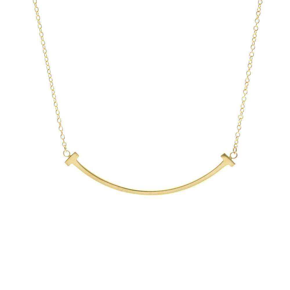 Tiffany T Smile Necklace Small Yellow Gold (18K) No Stone Women,Men Fashion P...
